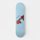 Afbeelding rode stoomschotel cartoon persoonlijk skateboard (Voorkant)