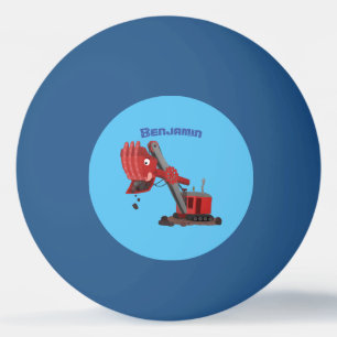 Afbeelding rode stoomschotel cartoon pingpongbal