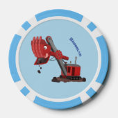 Afbeelding rode stoomschotel cartoon poker chips (Achterkant)
