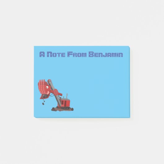 Afbeelding rode stoomschotel cartoon post-it® notes (Voorkant)