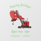 Afbeelding rode stoomschotel cartoon raamsticker (Vel)