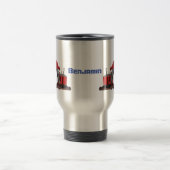 Afbeelding rode stoomschotel cartoon reisbeker (Center)