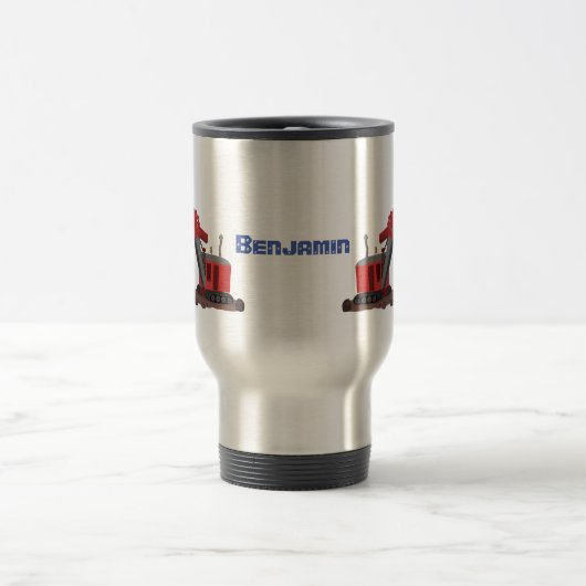 Afbeelding rode stoomschotel cartoon reisbeker (Center)