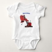 Afbeelding rode stoomschotel cartoon romper (Voorkant)