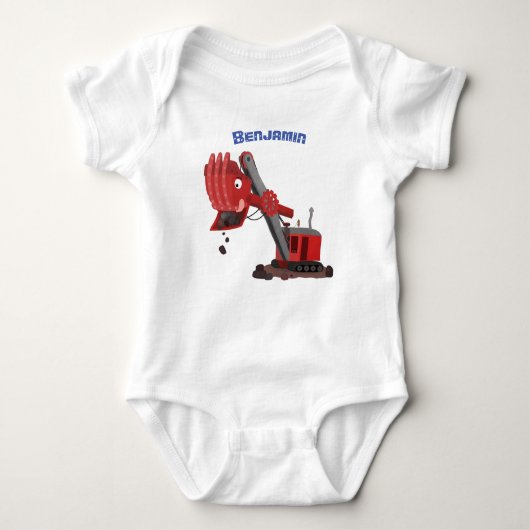 Afbeelding rode stoomschotel cartoon romper (Voorkant)