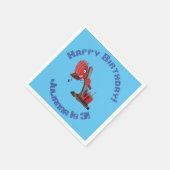 Afbeelding rode stoomschotel cartoon servet (Hoek)