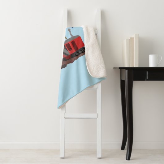 Afbeelding rode stoomschotel cartoon sherpa deken (In situ)