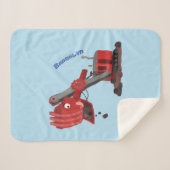 Afbeelding rode stoomschotel cartoon sherpa deken (Voorkant (horizontaal))