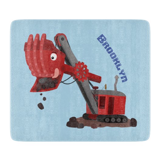 Afbeelding rode stoomschotel cartoon snijplank (Voorkant)
