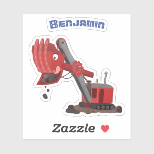 Afbeelding rode stoomschotel cartoon sticker (Vel)