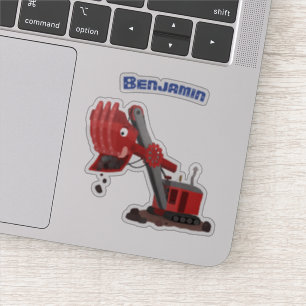 Afbeelding rode stoomschotel cartoon sticker