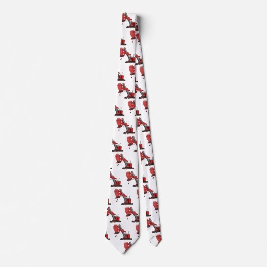 Afbeelding rode stoomschotel cartoon stropdas (Voorkant)