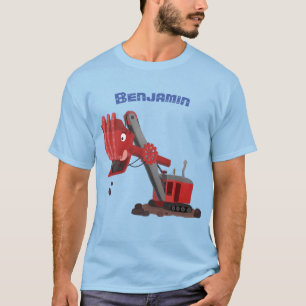 Afbeelding rode stoomschotel cartoon t-shirt