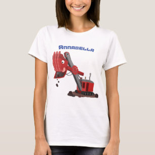 Afbeelding rode stoomschotel cartoon t-shirt