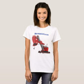 Afbeelding rode stoomschotel cartoon t-shirt (Voorkant volledig)