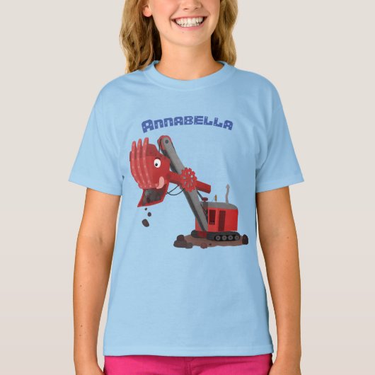 Afbeelding rode stoomschotel cartoon t-shirt (Voorkant)