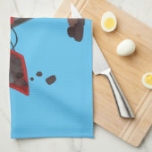 Afbeelding rode stoomschotel cartoon theedoek (Quarter Fold)