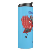 Afbeelding rode stoomschotel cartoon thermosbeker (Gedraaid links)