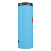 Afbeelding rode stoomschotel cartoon thermosbeker (Achterkant)