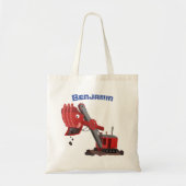 Afbeelding rode stoomschotel cartoon tote bag (Voorkant)