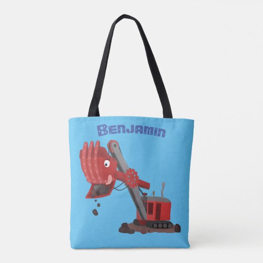 Afbeelding rode stoomschotel cartoon tote bag (Achterkant)