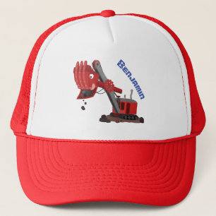 Afbeelding rode stoomschotel cartoon trucker pet