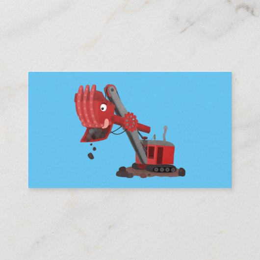 Afbeelding rode stoomschotel cartoon visitekaartje (Achterkant)