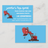 Afbeelding rode stoomschotel cartoon visitekaartje (Voorkant / Achterkant)