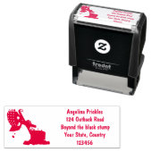 Afbeelding rode stoomschotel cartoon  zelfinktende stempel (In situ)