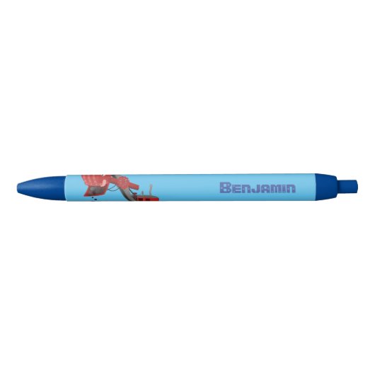 Afbeelding rode stoomschotel cartoon zwarte inkt pen (Voorkant)