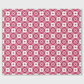 Afbeelding rood abstract geometrisch monogram cadeaupapier (Vlak)
