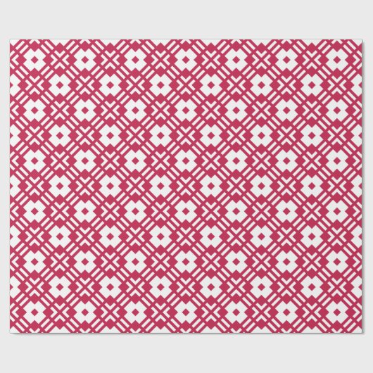 Afbeelding rood abstract geometrisch monogram cadeaupapier (Vlak)