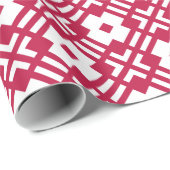 Afbeelding rood abstract geometrisch monogram cadeaupapier (Rol Hoek)