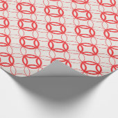 Afbeelding rood Marokkaans cirkelvormig monogram Cadeaupapier (Hoek)