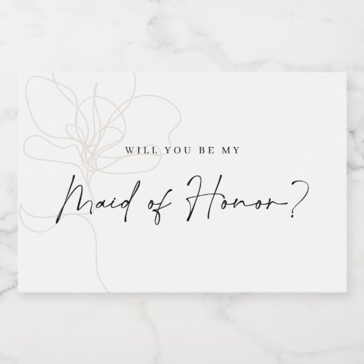 Afbeelding Roos Bridesmaid Wine Label Voedselcontainer Etiket (Enkel label)