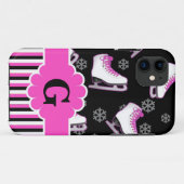 Afbeelding roze en zwart, aangepast monogram Case-Mate iPhone case (Achterkant (horizontaal))