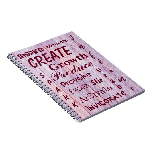 Afbeelding roze hout notitieboek (Rechterzijde)