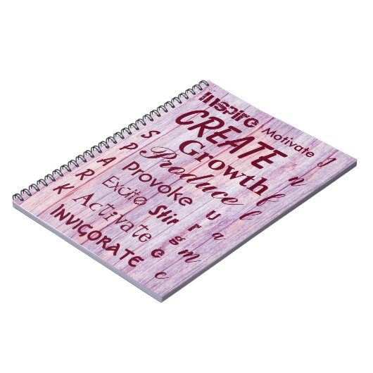 Afbeelding roze hout notitieboek (Linkerzijde)