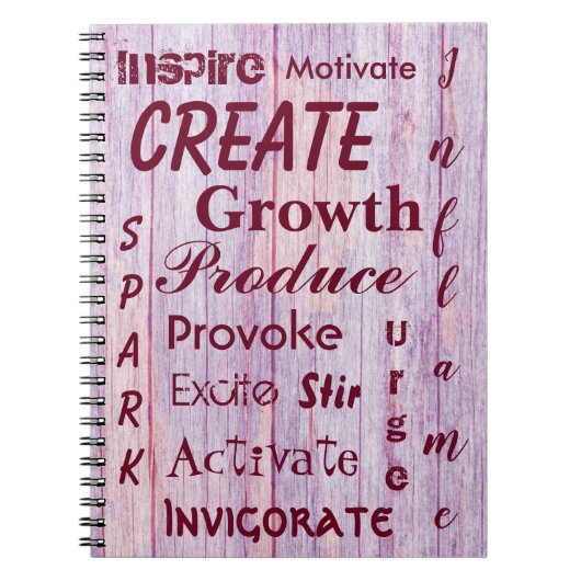 Afbeelding roze hout notitieboek (Voorkant)