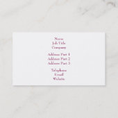 Afbeelding roze mandje visitekaartje (Achterkant)