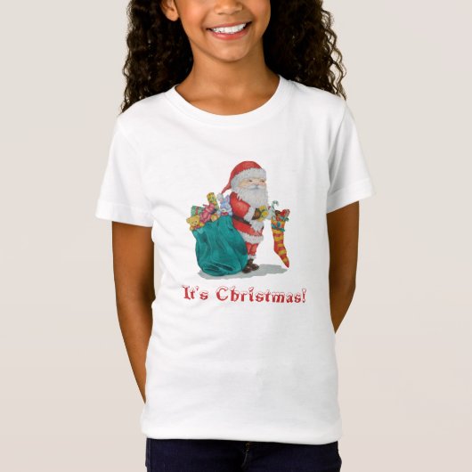 afbeelding santa maakt zich klaar voor kerstmis t-shirt (Voorkant)
