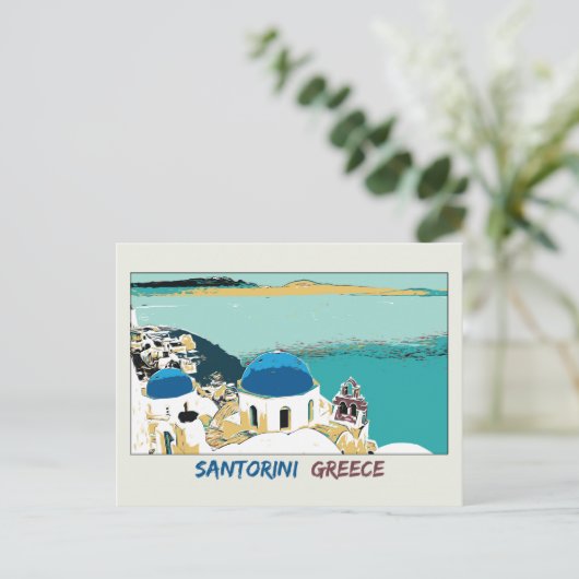 Afbeelding Santorini, Grieks Briefkaart (Staand voorkant)