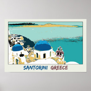 Afbeelding Santorini, Grieks Briefkaart Poster