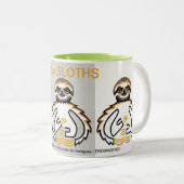 Afbeelding - Save SLOTHS - Wildlife warrior - Natu Tweekleurige Koffiemok (Voorkant rechts)