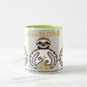 Afbeelding - Save SLOTHS - Wildlife warrior - Natu Tweekleurige Koffiemok (Center)