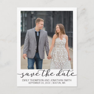 Afbeelding Save The Date Briefkaart, Foto met Rand Briefkaart
