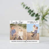 Afbeelding Save the Date Briefkaart, twee foto's Briefkaart (Staand voorkant)