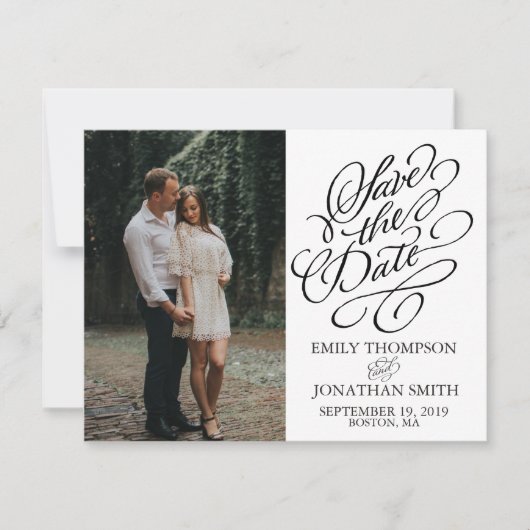 Afbeelding Save the Date Kaart Verticaal, Kalligra (Voorkant)