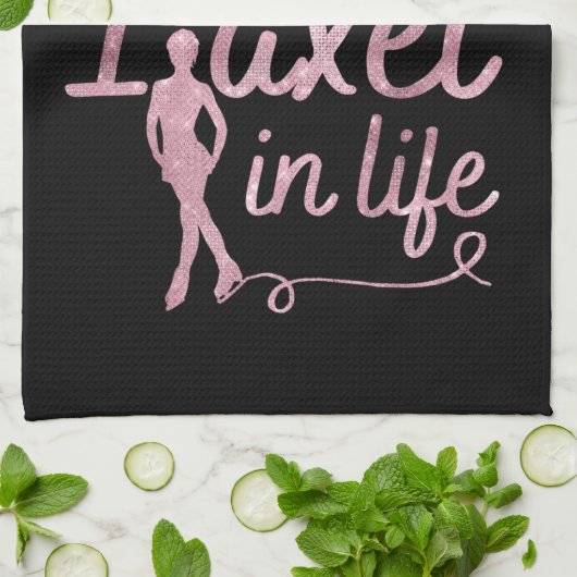 Afbeelding Schaats handdoekas Axel in levensroze g Theedoek (Gevouwen)