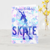 Afbeelding Schaats Verjaardag Kaart gepersonalisee (Gele Bloem)